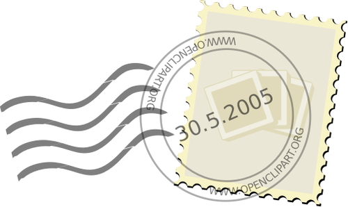 Vector image of post office mail stamp